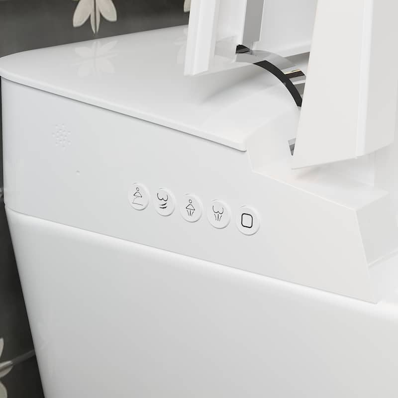 Luxury Smart Toilet with Tank, UV Sterilization, Heated Seat,Warm Air Dryer, Instant Heating Water, Night Light