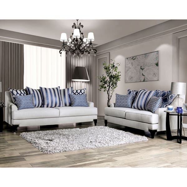 slide 1 of 18, Gracewood Hollow Surti Contemporary 2-piece Living Room Set Light Grey