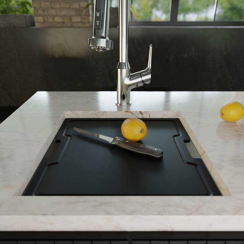 Matrix 17" Undermount Workstation 16 Gauge Single Bowl Stainless Steel Sink with Accessories