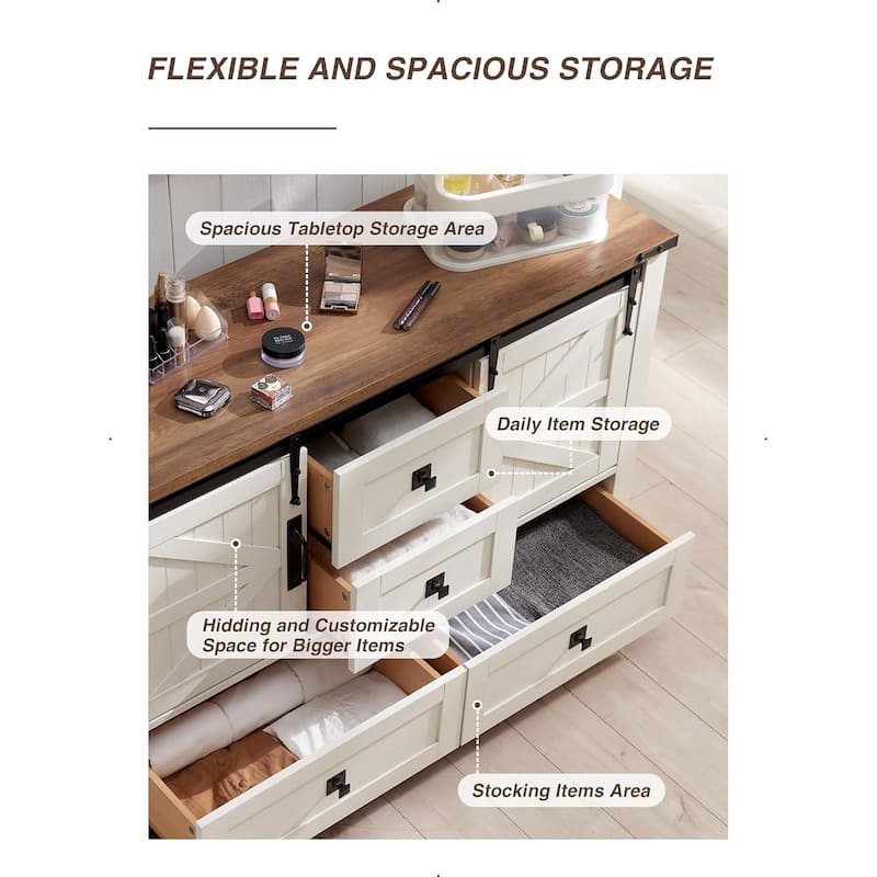 Farmhouse Dresser, Chest of Drawer, Dresser TV Stand, Storage Dresser