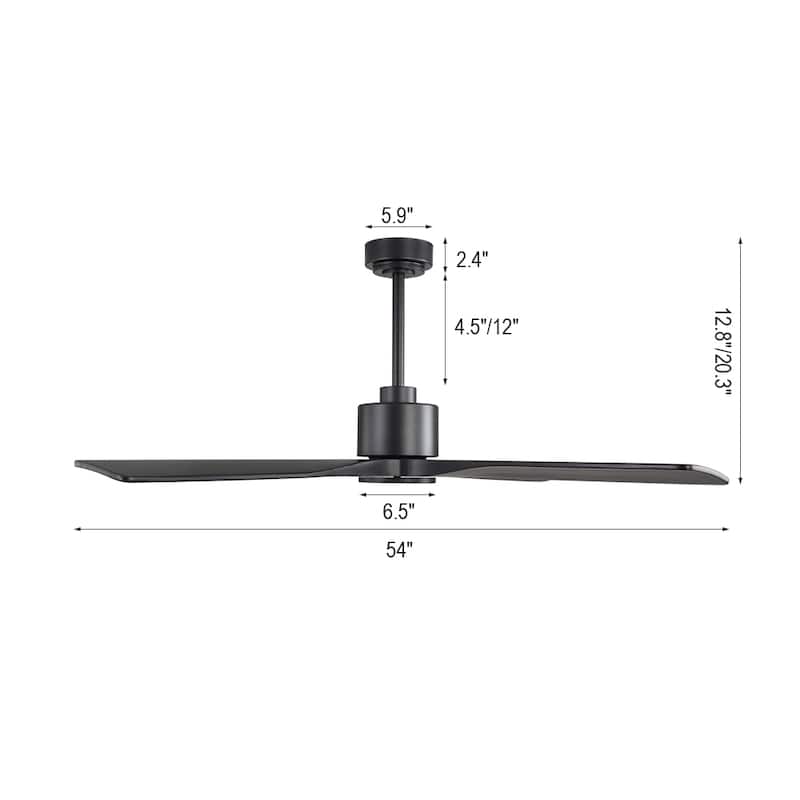 MLiAN 54 inch 4 Soild Wood Blades Indoor Ceiling Fan with Remote - 54 inch