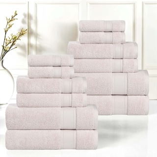Superior Belmont Zero Twist Cotton Medium Weight Ultra-Soft 12 Piece Towel Set