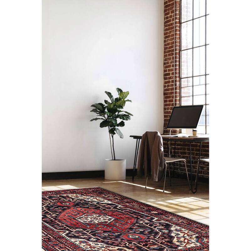 ECARPETGALLERY Hand-knotted Anatolian Vintage Dark Navy Wool Rug - 5'2 x 9'3