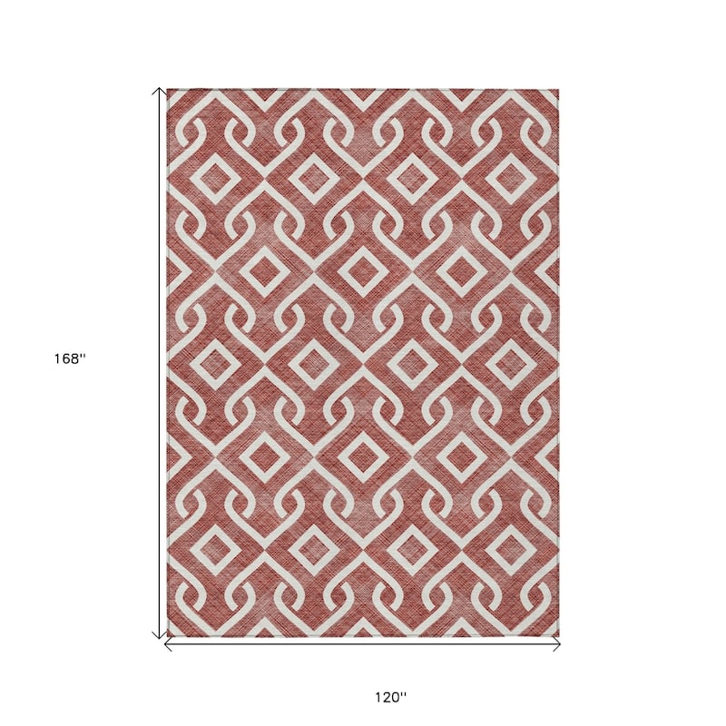 HomeRoots Geometric Transitional Rectangle Outdoor Rug