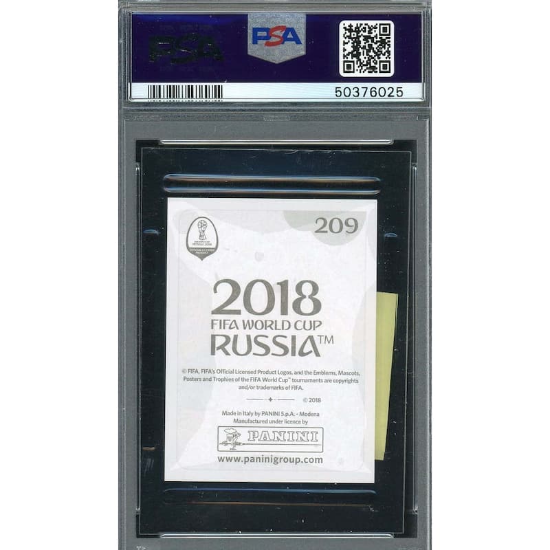 Kylian Mbappe 2018 Panini World Cup Rookie Stickers Italy Card #209 PSA 9 - 8'6" x 11'6"