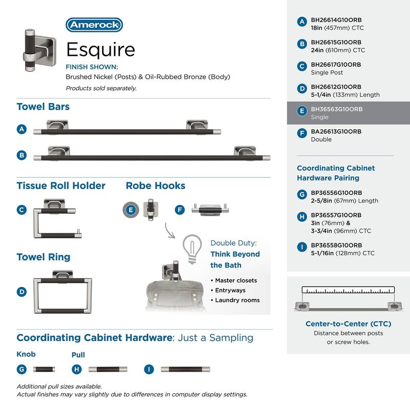 Amerock Esquire Single Robe Hook