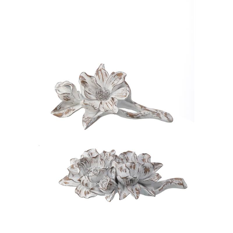 Resin Magnolia Table Decor 10.25" Set of 2