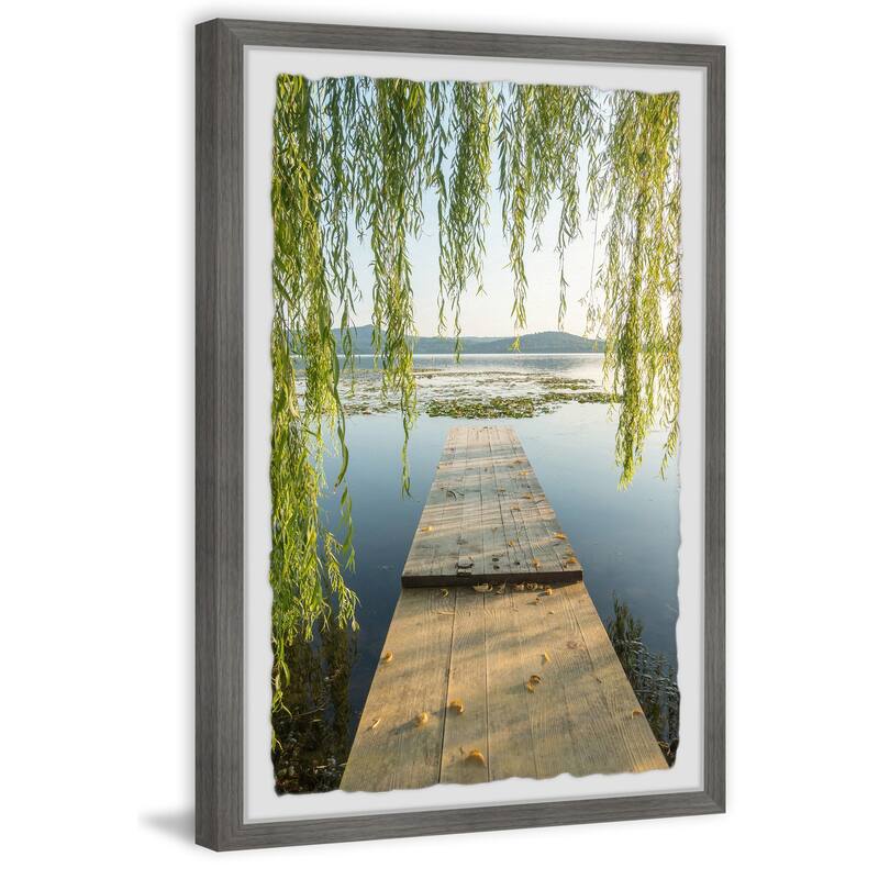 Wooden Plank Bridge Framed Wall Art, Elegant Home Touch - Sophisticated Artwork for Refined Décor