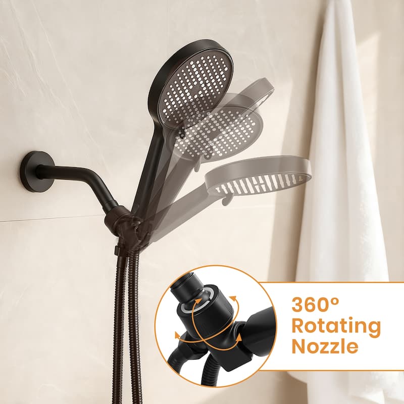 Modern Black Concealed Shower System with Three-Function Handheld Shower
