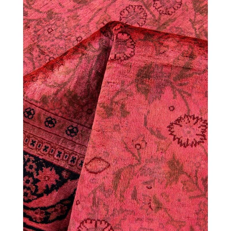 Fine Vibrance, One-of-a-Kind Hand-Knotted Area Rug - Pink, 4' 2" x 5' 10" - 4' 2" x 5' 10"