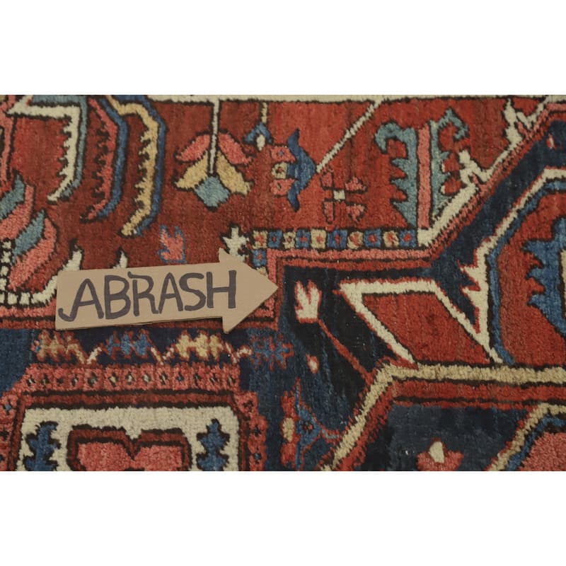 Hand Knotted Oriental 100% Wool Carpet Traditional Medallion Oranges & Rust Heriz (serapi) Area Rug - 11' 0'' X 10' 4''