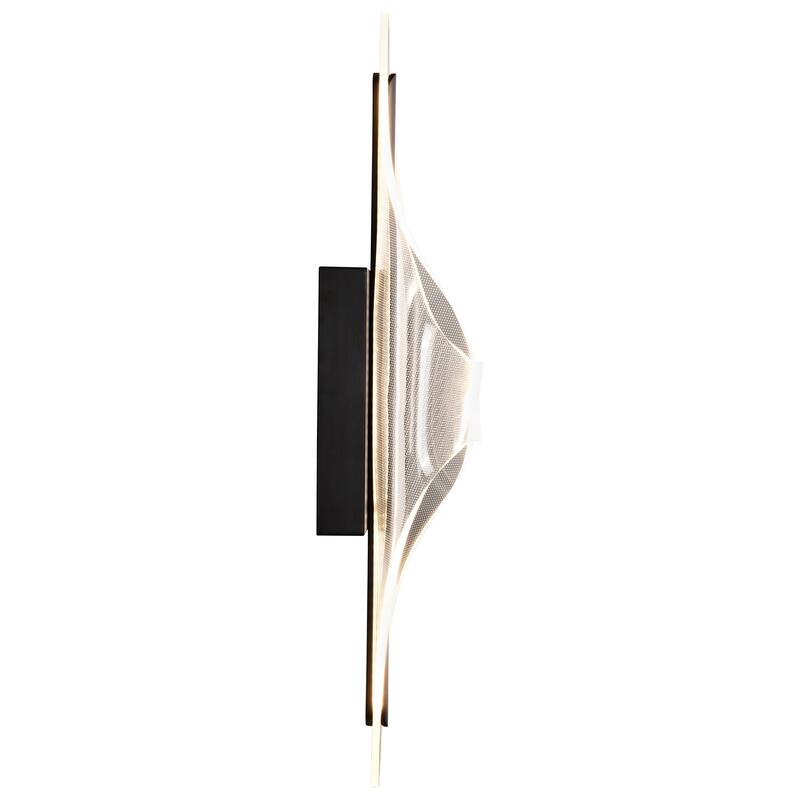 Geneva 24 Inch LED Large Wall Sconce Matte Black Silk Screened Acrylic Lens