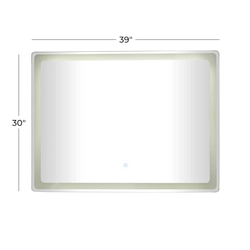 Glass Anti Fog Mirror with LED Light - Silver - Roche River Decor