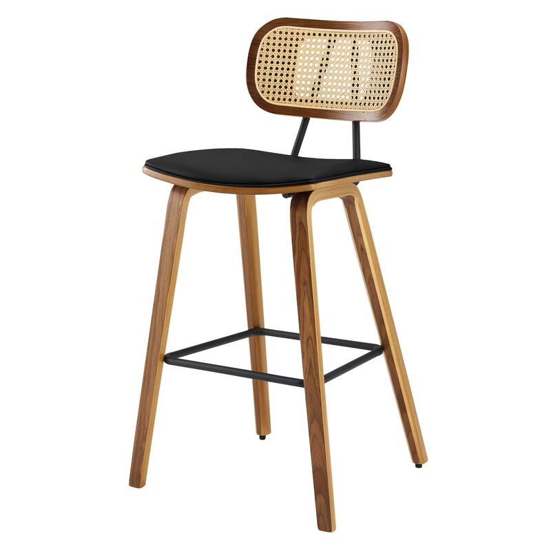 26" Upholstered Wood Counter Height Bar Stools - 17.7"W x 19.5"D x 35.1"H