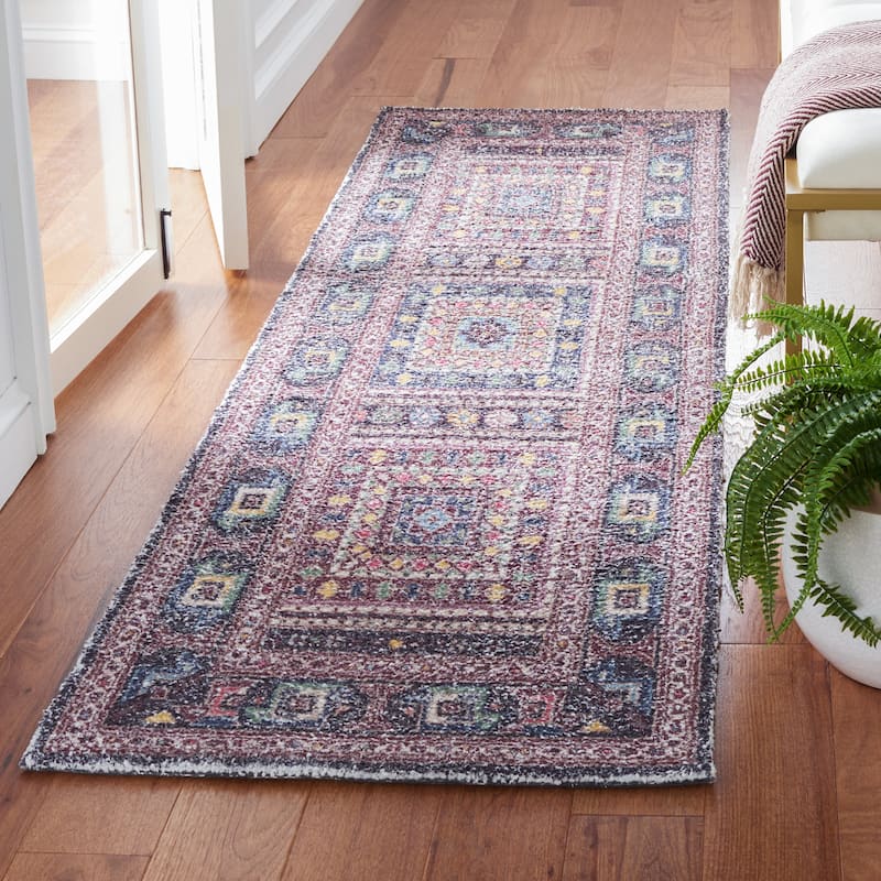 SAFAVIEH Handmade Classic Vintage Zemfira Transitional Polyester Rug - 2'3" x 8' Runner - Rust/Green