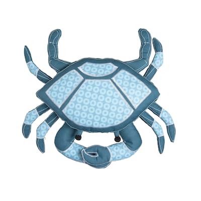 14" x 15" X 3.5" Crab Shaped Applique and Embelishe Throw Pillow