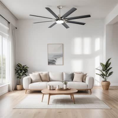 66" Dimmable Led Ceiling Fan with Remote Control,Reversible DC Motor