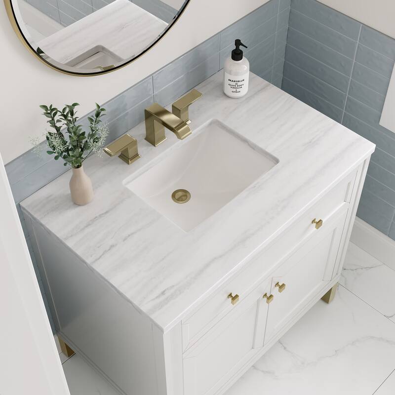 James Martin Vanities Chicago 36" Single Vanity, Glossy White