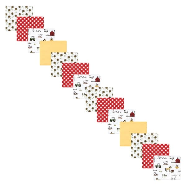 slide 1 of 1, Hudson Baby Infant Girl Cotton Flannel Receiving Blankets Bundle Set, Girl Farm, One Size - Girl Farm - One Size One Size - Girl Farm