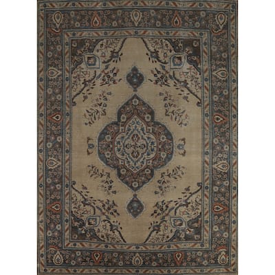 Tabriz Persian Vintage Area Rug Handmade Wool Carpet - 8'5" x 11'0"
