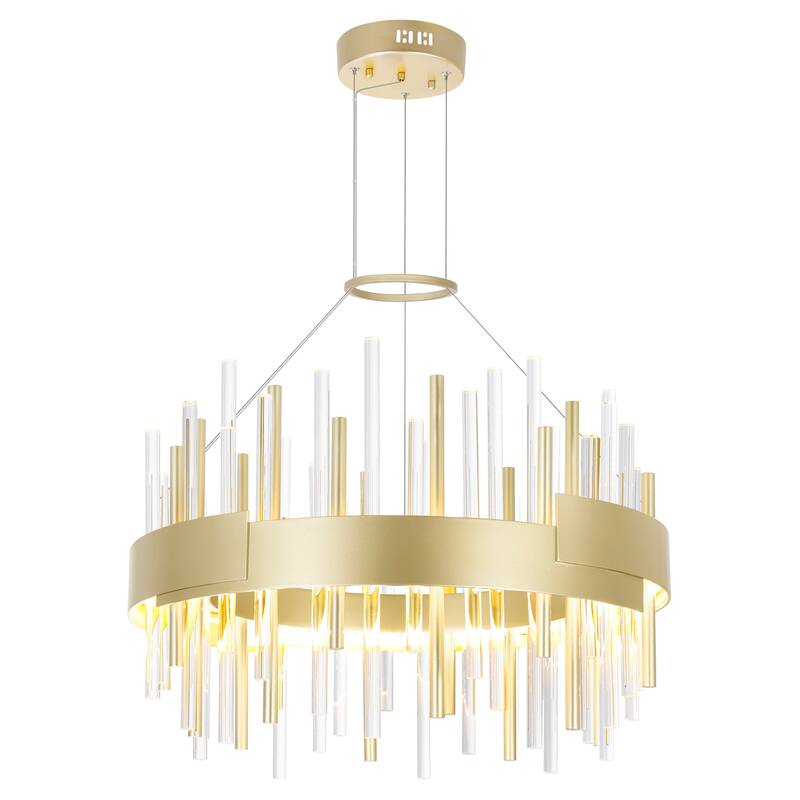 Millipede 20 in LED Satin Gold Chandelier - Satin Gold - Satin Gold