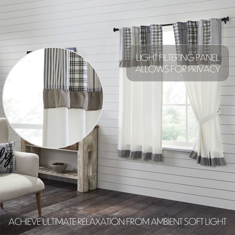 Sawyer Mill Black Short Panel with Attached Valance Set 63x36 - M