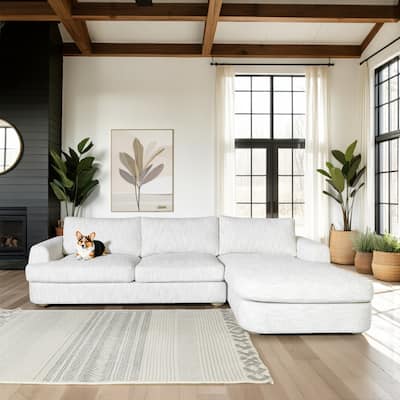 Reid 123 in. Left or Right Arm Facing Rectangular Sectional Sofa with Round Arms
