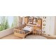 preview thumbnail 15 of 52, Twin Size Multifunctional Wood Platform Bed with Bookshelf at the Head of the Bed, Built-in Desk and Matching Chair