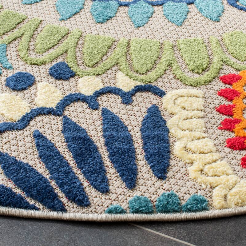 SAFAVIEH Cabana Mrinal Indoor/ Outdoor Waterproof Patio Floral Rug