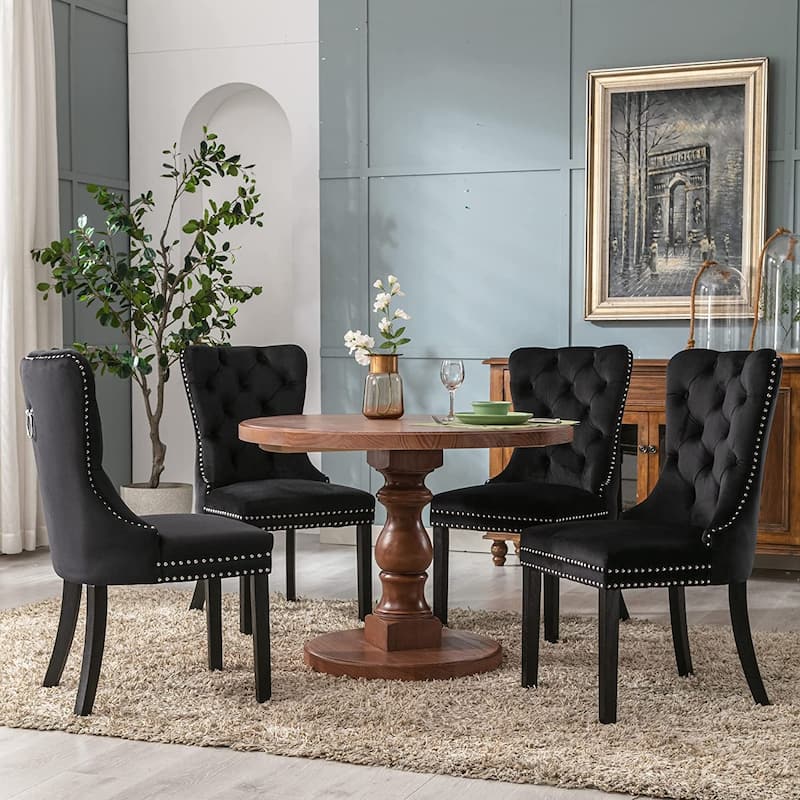 Velvet Dining Chairs Set of 2, Accent Diner Chairs Upholstered Fabric Living Room Chairs Side Chair Stylish Kitchen Chairs
