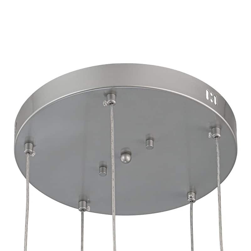 Modern Silver 5-Light Clear Balloon Glass Hanging Cluster Pendant