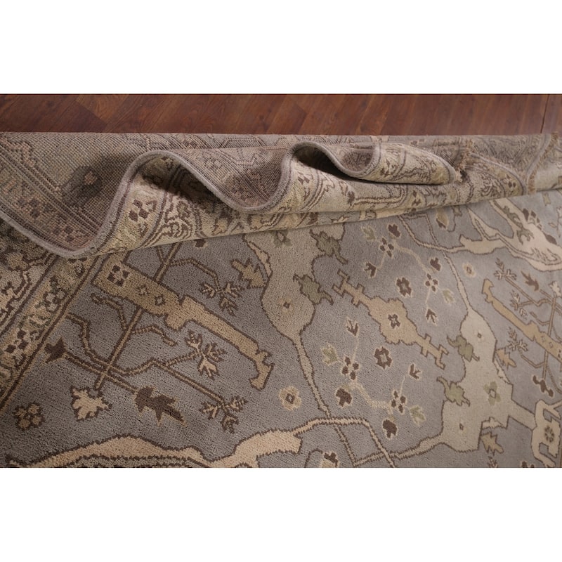 Gray Oushak Oriental Area Rug Handmade Wool Carpet - 8'3"x 9'11"