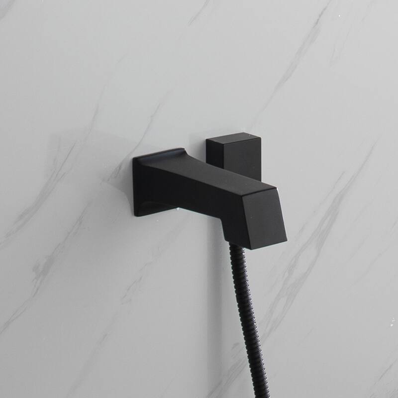 Cero 1-Spray Tub and Shower Faucet Combo with Square Showerhead and Handheld Shower Wand in Chrome - N/A