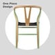 preview thumbnail 32 of 47, Woven Wood Armchair with Arms Open Y Back Mid Century Modern Office Dining Chairs Black Seat Kitchen Bedroom Organic Rattan