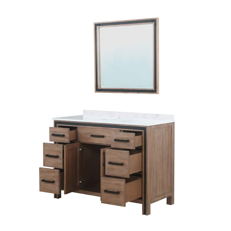 Lexora Ziva 48 inch single Bathroom Vanity Countertop Sink With Mirror