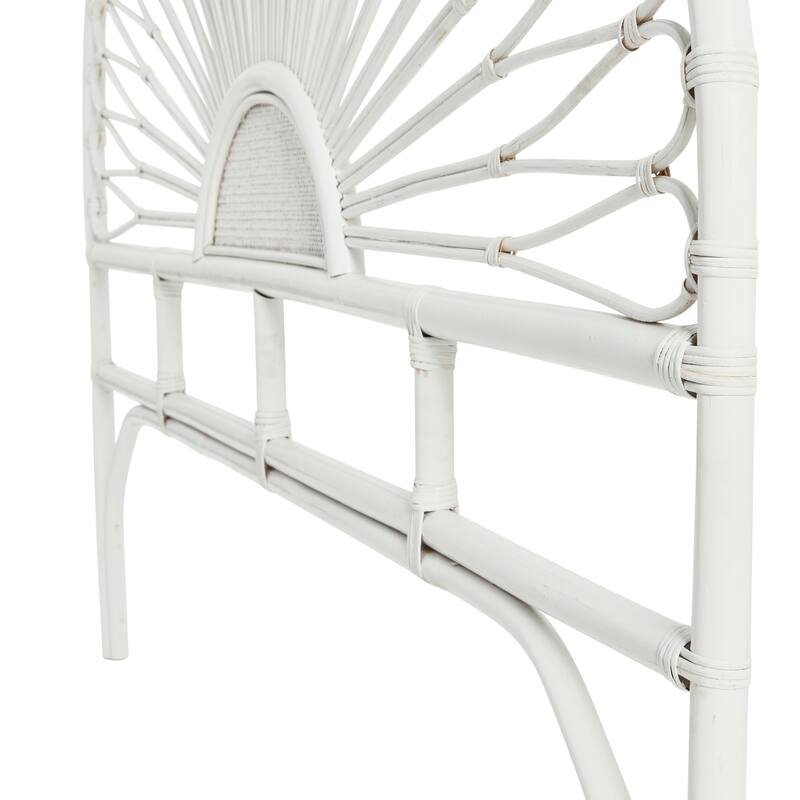 Rattan Headboard with Sunrise Design