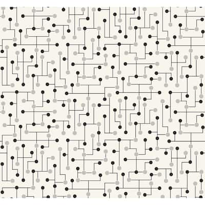 Seabrook Designs Balfour Dotted Lines Unpasted Wallpaper