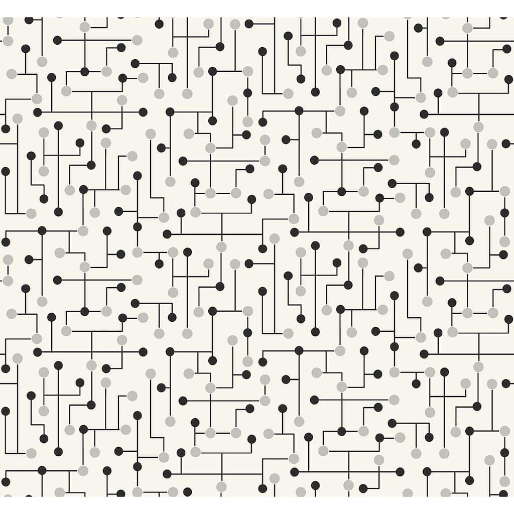 Seabrook Designs Balfour Dotted Lines Unpasted Wallpaper