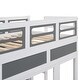 preview thumbnail 17 of 17, Grey+White Twin over Twin Solid Wood Bus-Shaped Bunk Bed with Wheels