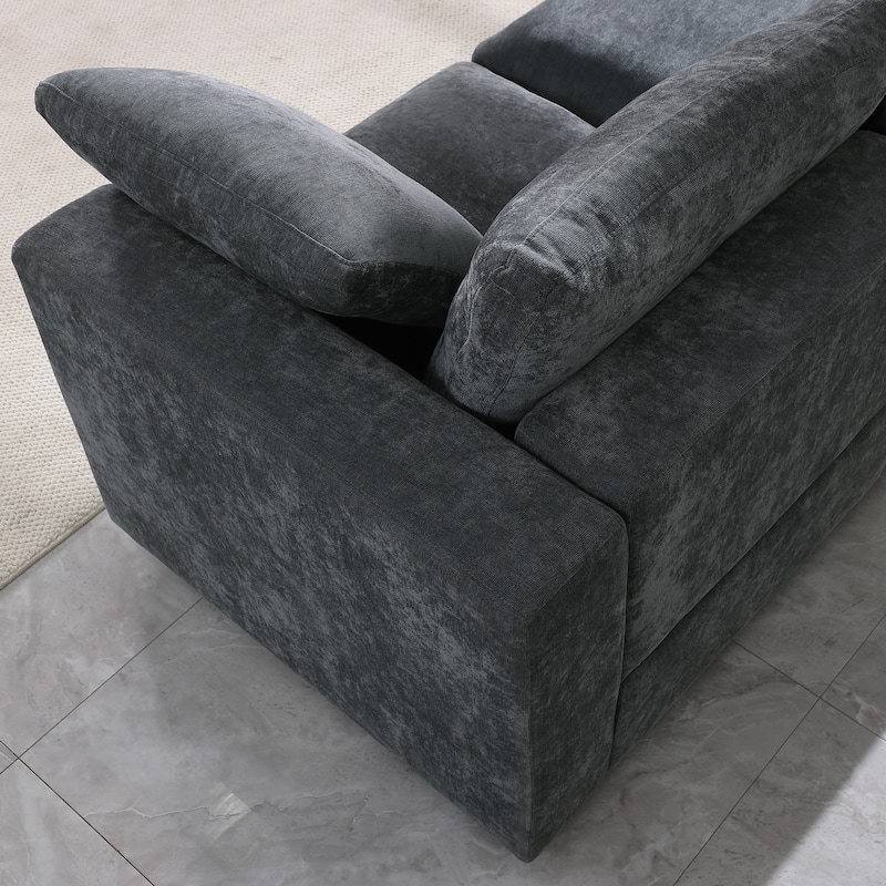 Ottoman Folding Foot Stool Rest with Padded Modern Ottoman for Living Room