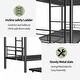 preview thumbnail 34 of 41, Metal Twin over Twin Bunk Bed with Trundle and Guardrail, Silver