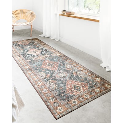 Alexander Home Leanne Traditional Distressed Printed Area Rug
