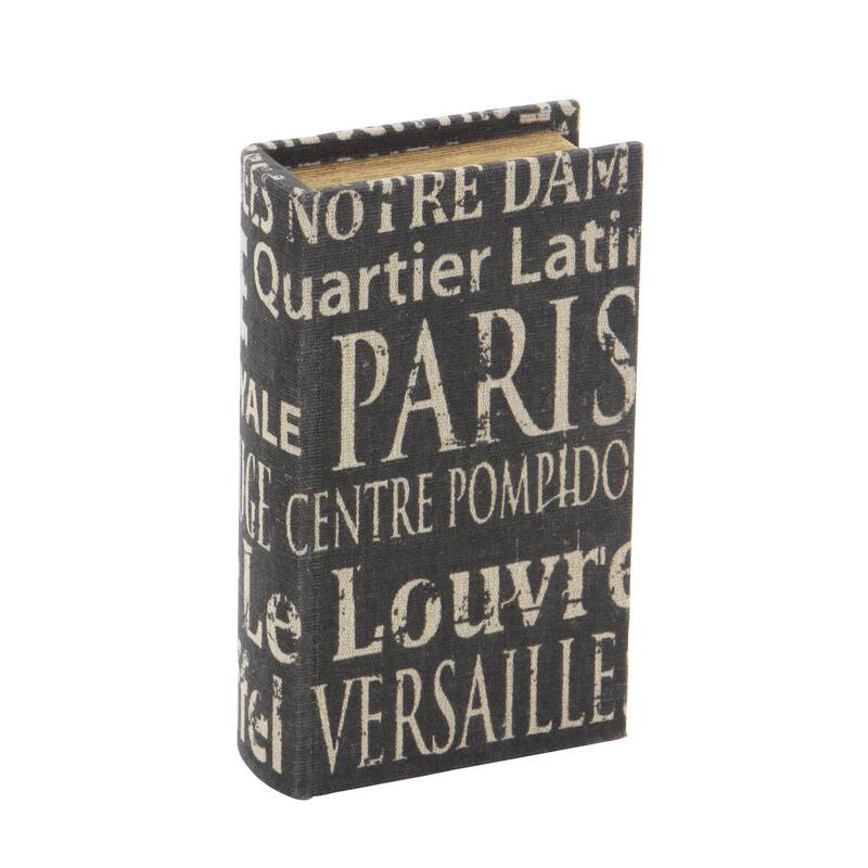 Faux Leather or Linen Fabric Book Storage Box - Set of 3 White, Beige, Black, Red or Light Gray - Roche River Decor