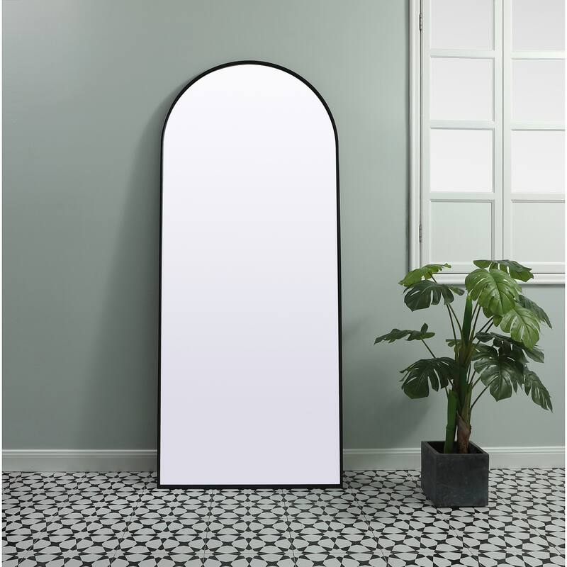 Indigo Home Metal Frame Arch Full Length Mirror 32x76 Inch