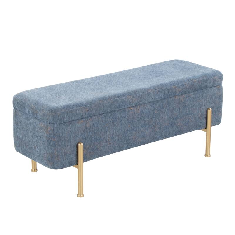 Silver Orchid Galotti Storage Bench with Flip-Top Lid