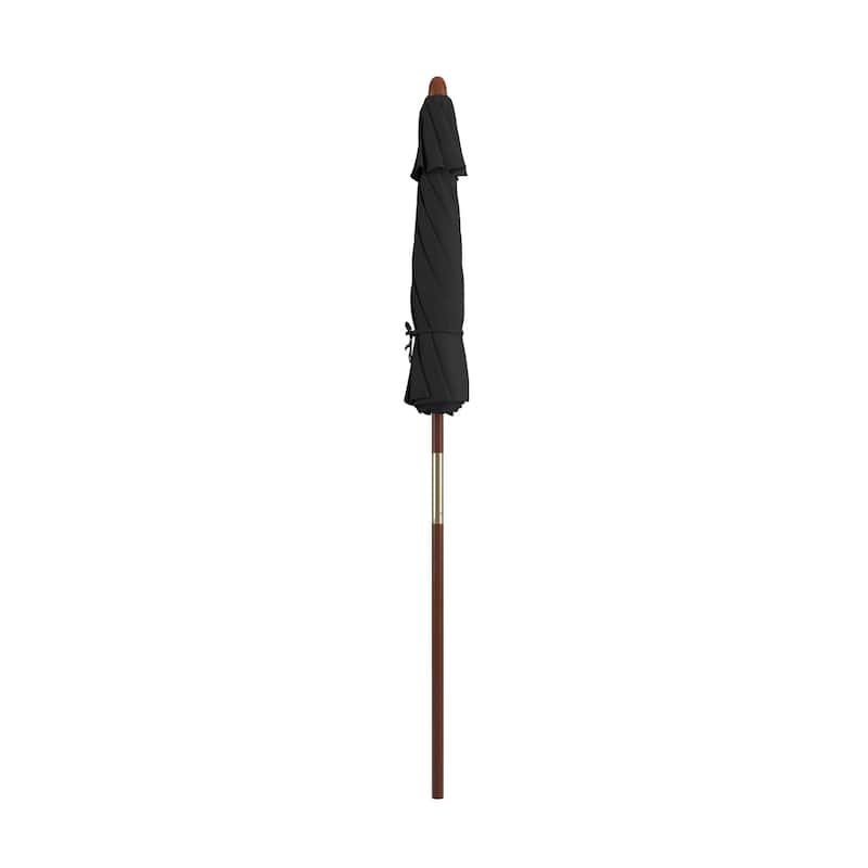 Port Lavaca 7.5ft Round Sunbrella Wooden Patio Umbrella by Havenside Home, Base Not Included