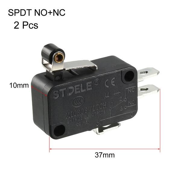 2pcs V1551C25 Black Hinge Roller Lever Micro Limit Switches V155