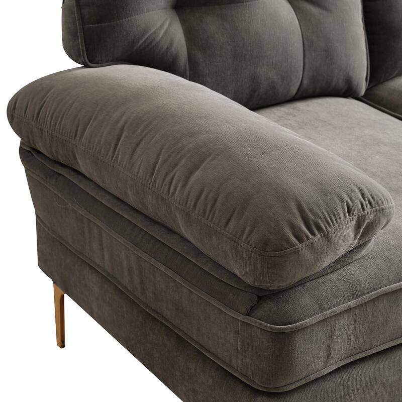 83" Modern Sectional Sofas Couches Velvet L Shaped Couches
