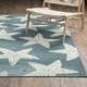 preview thumbnail 3 of 9, ROW Quinn Coastal Star Fish Blue/ Ivory Area Rug 2' x 7' - Runner
