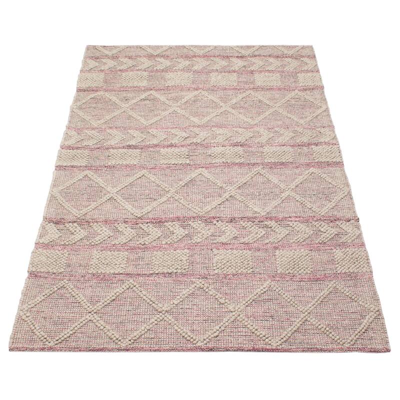ECARPETGALLERY Braid weave Sienna Grey Wool Rug - 4'11 x 8'4
